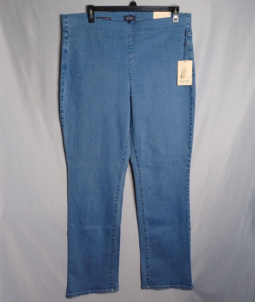 NYDJ Jeans Womens 18 Bailey Relaxed Pull On Straight Medium Wash Denim Pants